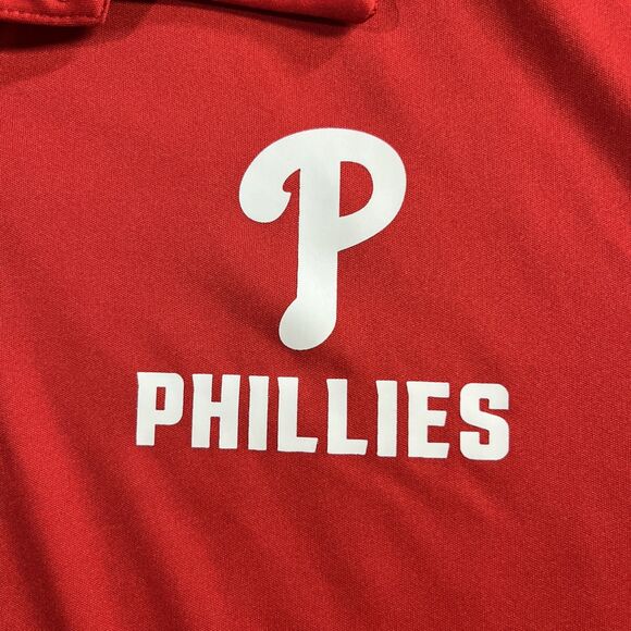 Philadelphia Phillies | Majestic | Red Polo | Mens | Team Shirt‎ | S - Picture 2 of 11